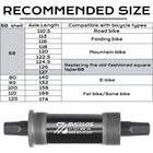 Mtb Bike Square Taper Bottom Bracket Sealed Bearings Bb68 Crankset For Shimano