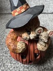 Blossum Bucket Suzi Halloween Figure Cat Mouse Witch   s Hat Jack O lantern 2004