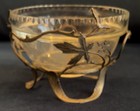 Beautiful Delicate Art Nouveau Glass And Silver Plate Bowl C 1900