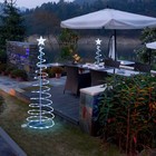 Aplus 5ft Led Spiral Tree Light Outdoor Yard Xmas Decor Battery White 2 Pack