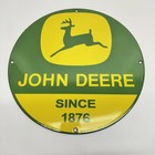 John Deere     Porcelain Gas   Oil Sign     Tractor Logo     Retro Advertising