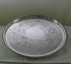 Silver Salver Round  Applied Gadroon Border