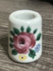 Lot Of 2 Vintage Ceramic Floral Small Taper Candle Holders Rose 1 5  H 1 2  Diam