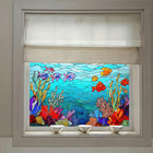 Window Film Stained Glass Window Privacy Decorations Underwater Scene Fish Patte