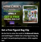 1x Minecraft  2025  New  bee  Imax Movie Figural Minifigure Bag Clip 