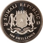 2013 Somalia 100 Shillings African Elephant 1 Oz  999 Silver - Gem Uncirculated
