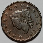 1831 Coronet Head Large Cent  n-12  - Damage - Us 1c Copper Coin