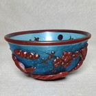 5 collection Chinese Antique Old Beijing Glaze Carved Exquisite Flower Bird Bowl