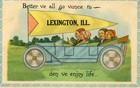Better Ve All Go Vunce To Lexington Illinois Den Ve Enjoy Life Postcard Usa Cs47