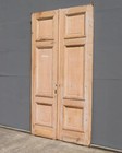 101  X 56  Pair Of French belgian Antique 3 Panel Stripped  Sanded Wood Doors