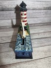 Cast Iron Lighthouse Sailboat Mechanical Bank By Bits   Pieces 9 5  Nautical
