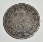 1882 H Canada One Cent Queen Victoria Large Cent Coin         
