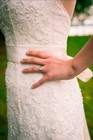 Bell mermaid Halter Ivory Sweetheart Lace Bead Wedding Dress Size 6