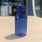 Rare Antique Cobalt Embossed Bromo Seltzer Emerson Drug Bottle 13