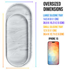 Teo Silicone Bathroom Vanity Tray - 1 Piece Large 14 5  White Marble