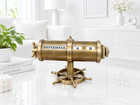 Antique Brass Perpetual Desktop Calendar Rotating Nautical Decor  Office Gift