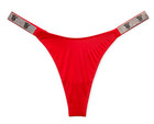 Victoria s Secret Vs Shine Strap Satin Rhinestone Thong Panty Red S M L Xl  25 0