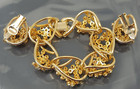 Vintage Juliana White Rhinestone Gold Tone Link Bracelet Earrings Set