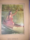 Hibbing Minnesota 1924 Indian Maiden In Canoe Calendar Unused With Handling