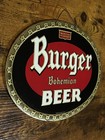 Rare Vintage 1930s Burger Bohemian Beer Cincinnati  Ohio Embossed Tin Bar Sign 