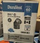 Duravent 6dvl-e45 Galvanized Double Wall Stove Pipe 45 Degree Elbow  Black