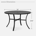 54  Round Patio Dining Table For 6 Outdoor Metal Table W  1 57  Umbrella Hole