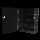 Clear Acrylic Display Case Countertop Box Dustproof Shelves Showcase With Lock