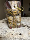 Older Primitive Folk Art Hand Carved Wood Tiger Wall Mask