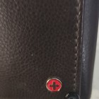 Alpine Swiss Men s Brown Solid Logo Accent Bifold Folding Wallet Dark Brown Nwt