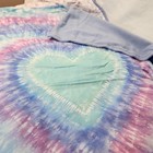 Pottery Barn Kids Mackenzie Lavendar Nap Mat Tie Dye Heart Cover Carry Strap Nwt