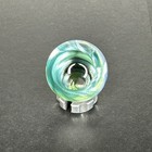 Contemporary Handmade Art Glass Marble  88  Shimmery Blue Green Vortex   Uv Glow