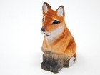 Red Fox Figurine Statue Small Wood Art Sculpture Decoration Carved Miniature