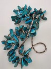 Vintage Navajo 1970s Morenci Turquoise Graduated Nugget Necklace 31  107 6g
