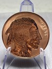      1 Avdp Oz  999 Fine Copper Round - Buffalo Nickel Indian Head Design Bu