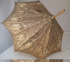 Victorian Antique Small Parasol Children Playing Unusual Fabric Print