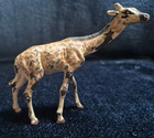 Giraffe Lead Metal Cold Painted Figurine Crescent  Vintage 3 5 In High