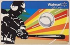 Colorful Baseball Batter Design Walmart Gift Card-great Collectible    no    Value
