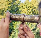 Antique Hand Carved Brass Kaleidoscope W  Handle Vintage Look Twist Kaleidoscope