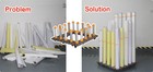 Rolling Floor Rack For Vinyl Media Roll Storage For 3 Inches Core 16 Spindles