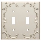 Double Toggle Wall Plate Double Switch Plate French Lace Nickel