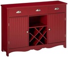 Kings Brand Furniture - Buffet Server Console Table With Wine Storage  Red