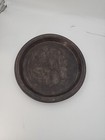 Antique New England Carved  Turned Wood 14  Diameter Platter Tray
