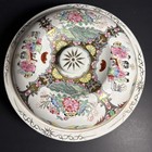 Vintage Rose Medallion Famille Chinese Porcelain Covered Serving Dish