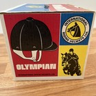 Vintage Olympian Equestrian Riding Helmet Black Velvet Women s Size 7 1 8 In Box