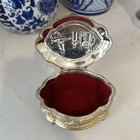 Antique Jb Jennings Bros Art Nouveau Jewelry Casket Footed Trinket Box Repousse