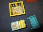Vtg Lot Fisher Price Little People Furniture Beds Crib  Cradle  Toilet  Tv Stove