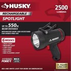 Husky 2500 Lumens Dual Power Floating Rechargeable Spotlight New
