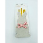 Isaac Mizrahi Burlap Rabbit Bunny Utensil Holder Set Of 4 Place Settings