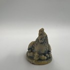 Vintage Nesting Chicken Mini Figurine 1-1 2   Soapstone Resin Signed