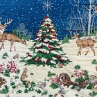 Vtg Handmade Quilted Christmas A Wildlife Christmas 37x27 Wall Hanging Deer